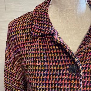 🌼 Chico’s multicolored patterned silk jacket. Size L